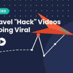 illustration of paper airplane following a viral trend line, travel hack videos concept